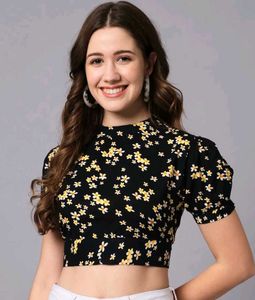 Cute Floral Print Crop Top