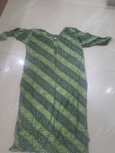 Green Bandhani Print Kurta