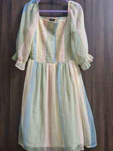 Pastel Striped Midi Dress