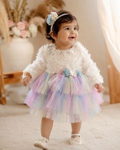 Girl's Rainbow Tulle Party Dress