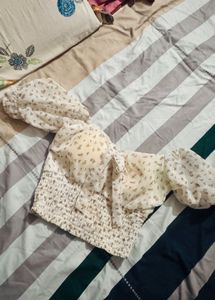 Floral Print Smocked Crop Top