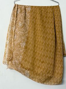 Brown n White Salwar Suit With Dupatta