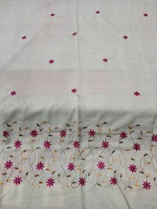 Unstitched Georgette Floral Embroidered Suit