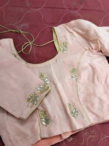 Pink Gota Patti Lahenga And Blouse