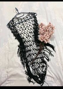 Boho Sheer Black Fringe Kimono