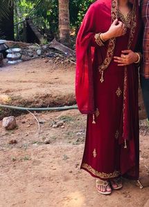Maroon Embroidered Salwar Kameez
