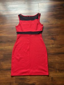 Red Dress With Black Net