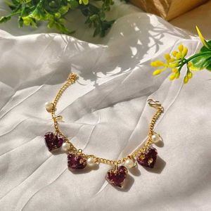 Heart Charm Bracelet with Pearls