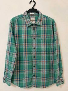 Indian Terrain Men's Green Plaid Slim Fit Shirt