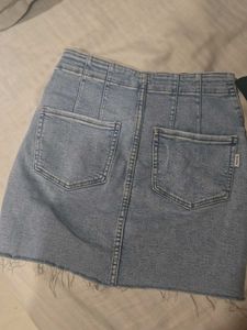 Bershka- High Waist- Light Wash Denim Mini Skirt