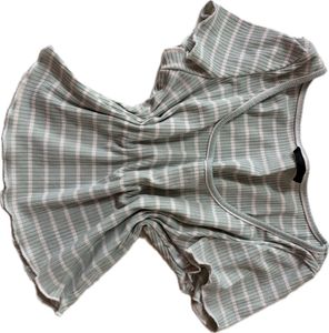 Striped Cropped Ribbed Top