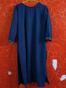 Blue Printed woollen Kurta