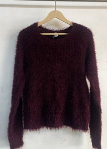H&amp;M WineCozy Fuzzy Knit Sweater