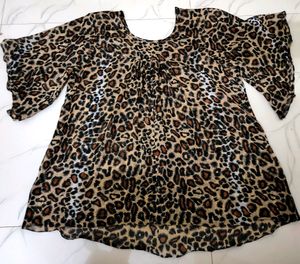 Tiger Print Georgette Top Never Used
