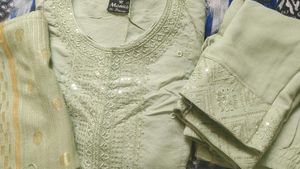 elegant new suit three piece set of soft green col