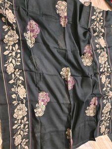 Elegant Black Floral Dupatta