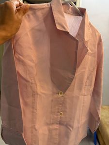 Light Pink Button-Up Blazer
