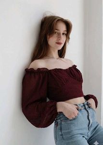 Chic Ruched Burgundy Top