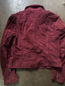 Burgundy Suede Moto Jacket
