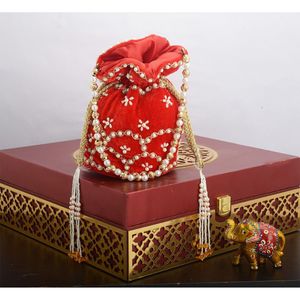 Red Velvet Potli Bag