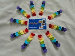 Rainbow Heart Crochet Hair Clips