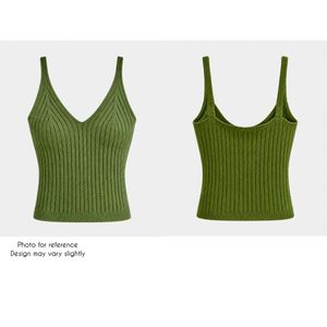 Ribbed Knit V-Neck String Top