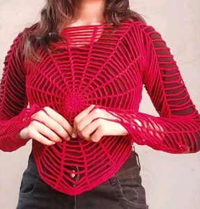 Unique Spiderweb Knit Top