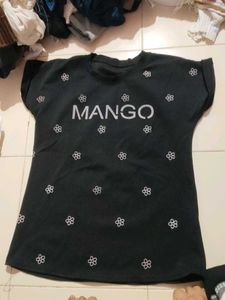 Mango Black Floral T-Shirt