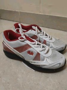 White & Red Sports Shoes