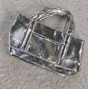 Shiny Silver Tote Bag