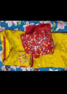 Yellow Saree with Floral Embroidery