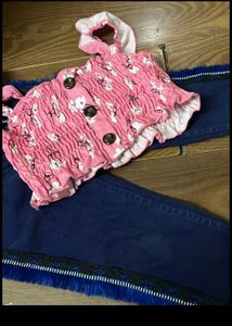 Girls' Top &amp; Jeans Set