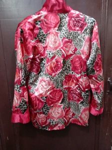 Floral Satin Pajama Top