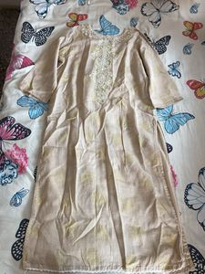Elegant Beige Kurta with Gold Print