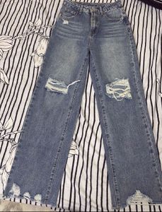 Distressed Wide Leg Jeans