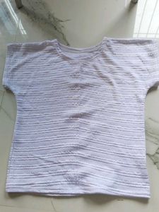 White Textured Sleeveless Top