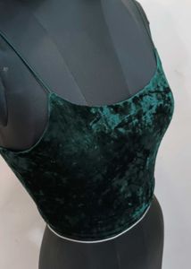 Green Velvet Cami Top 32 to 34 strechy