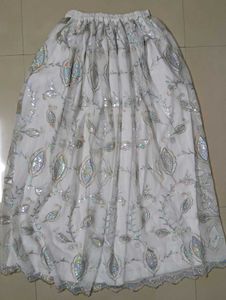 Elegant White Sequin Lehenga Set