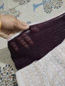 Stylish Sequin Saree with Blouse Piece