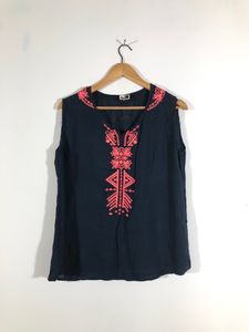 Navy Blue Embroided Top(Women’s)