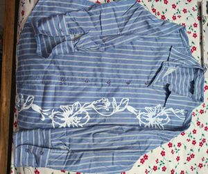 Women's Striped Floral Print Shirt