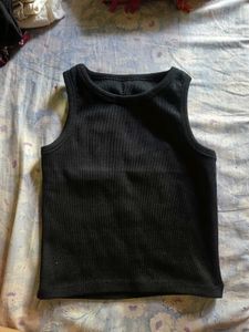Black Ribbed Tank Top
