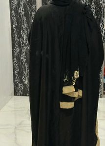 Elegant Black Abaya with Gold Embroidery