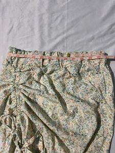 Floral Ruched Midi Skirt