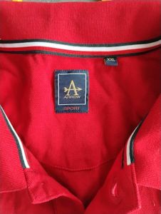 Men's Red Striped Polo Shirt