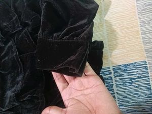 Black Velvet Off-Shoulder Top
