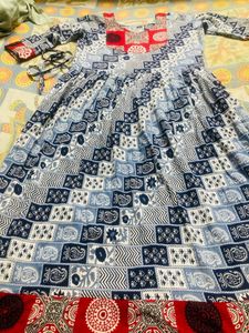 Ajrakh & Jaipuri Printed Ethnic Gown
