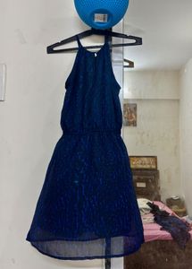 Stunning Blue Patterned Mini Dress