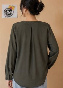 Olive Green V-Neck Tunic