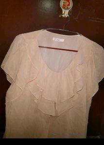 Peach Ruffle Top